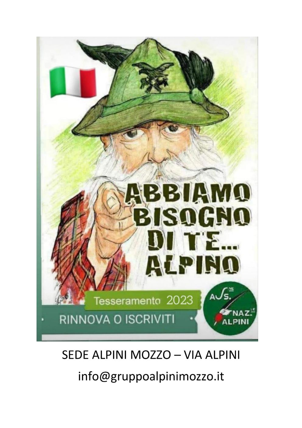 Volantino tesseramento Alpini 2023